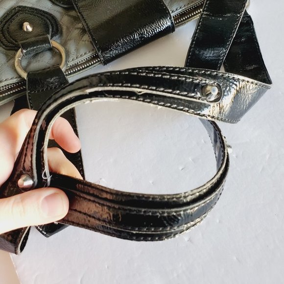 GUESS Grey Patent Wall Street Tote Bag - Picture 8 of 16